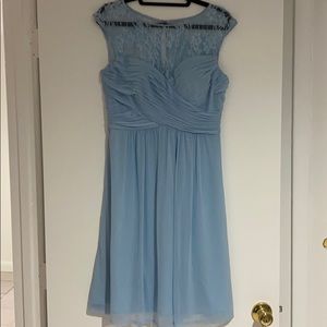 Melrose Bridal baby blue sweetheart neckline dress